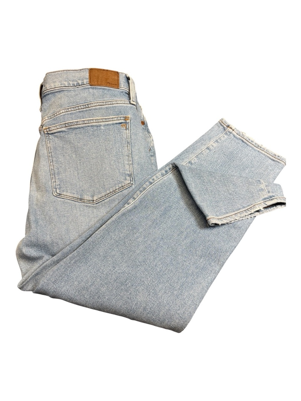 Madewell The Momjean Fitzgerald Wash Ripped High Rise Tapered Jeans 31